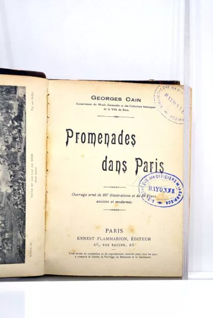 Livre Ancien Cain Promenades Paris Guide Histoire Illustre Avec Cartes Vers 1906