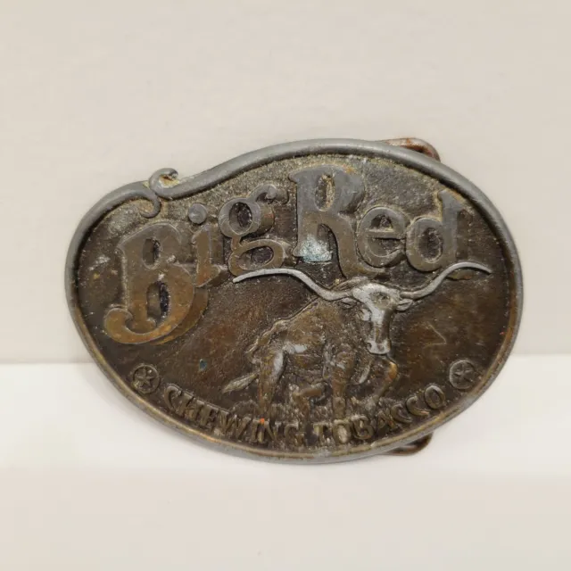 Vintage Big Red Bull Chewing Tobacco Belt Buckle