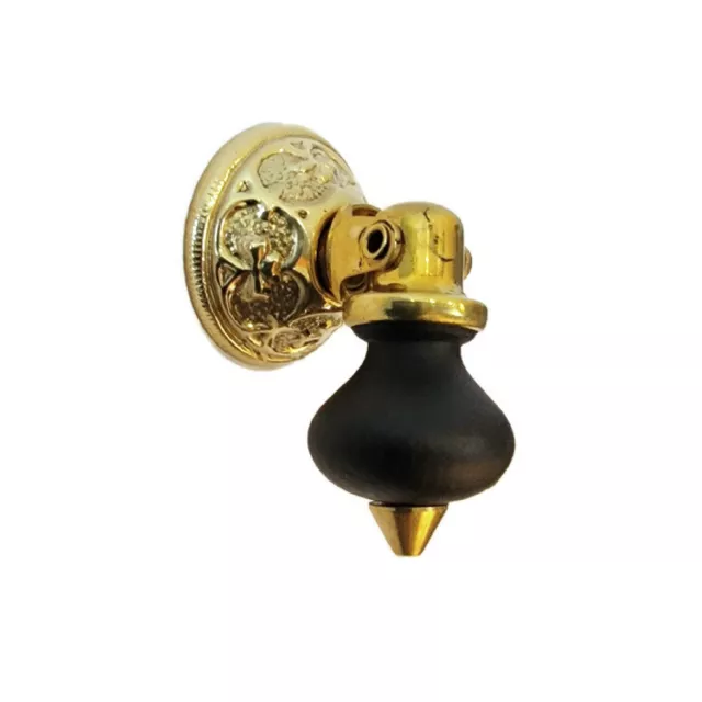 Drawer Pull - ​Eastlake Victorian Style Polished Brass with Black knob