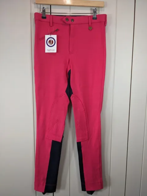 SADDLECRAFT Jodhpurs, Brand New Child's Jiggy Jodhpurs Pink And Navy Size 32