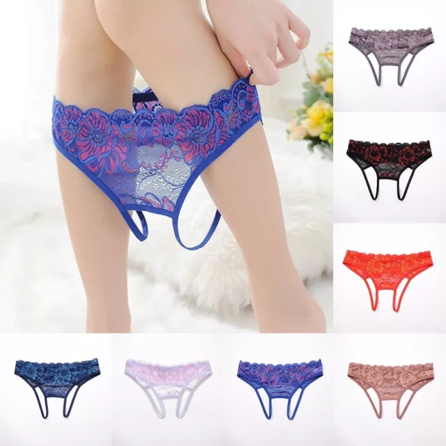 Alluring Lace Thong G String Panties Underwear Crotchle T Back Brief for Women