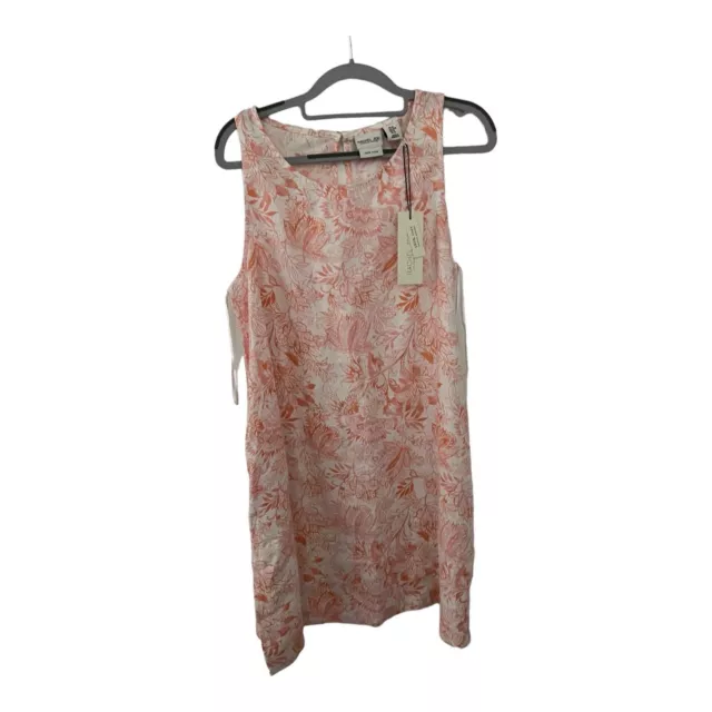 Rachel Zoe Women Size Medium 100% Linen Tank Shift Floral Dress Sleeveless Boho