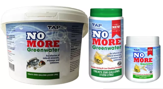 TAP No More Greenwater Clears Green Pond Water Algae Treatment 500g 1kg 2kg 4kg