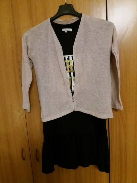 Completo bimba 10 anni Abito colore nero con inserti dorati e coprispalle