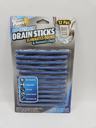 Instant Power Bio-Enzymatic Sticks Drain Cleaner (12-Pack) 1507 New Sealed Sink