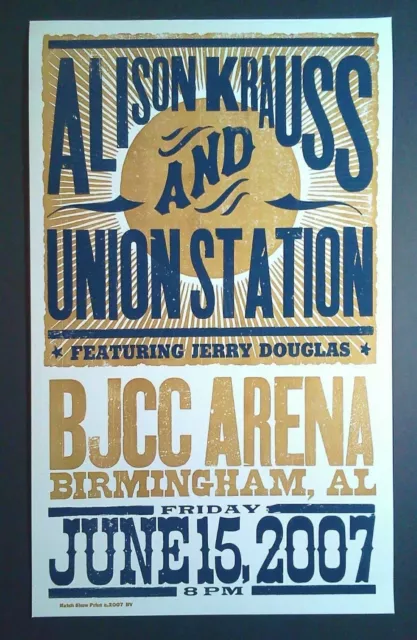 ALISON KRAUSS Hatch Show Print BIRMINGHAM BJCC Arena 2007 Concert Poster Allison ALISON KRAUSS Hatch Show Print BIRMINGHAM BJCC Arena 2007 Concert Poster Allison
