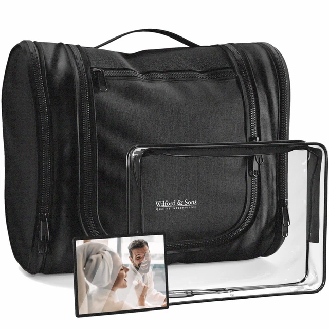 Beauty Case Trasparente Kemier Da Viaggio - Organizer Cosmetici Con 6 Tasche E Tracolla - Foto 2