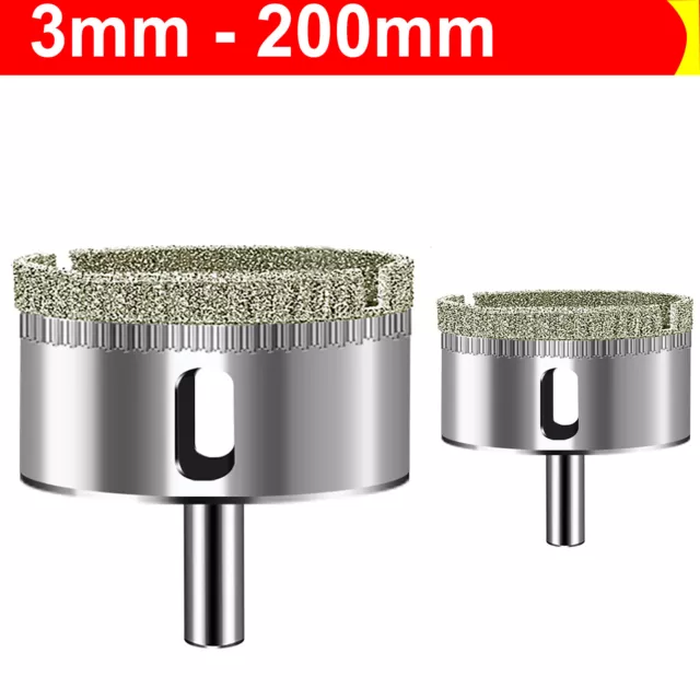 3 - 200mm Diamond Hole Saw Drill Bit Cutter Tile Glass Marble Ceramic Holesaw