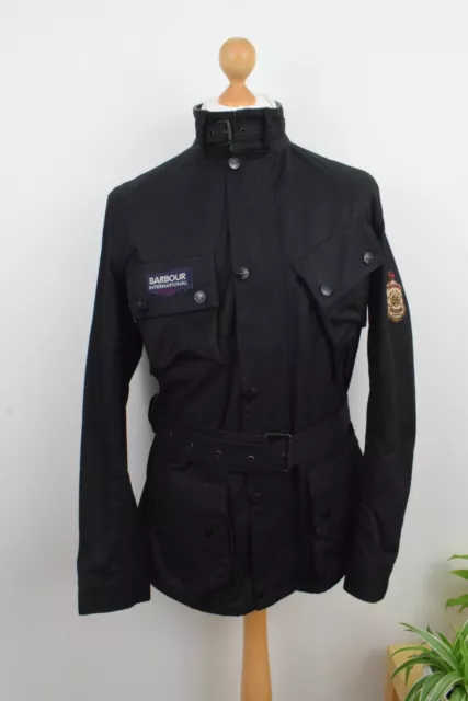 Nuova giacca BARBOUR INTERNATIONAL x TRIUMPH Rocket cera nera taglia large 40/50 A7