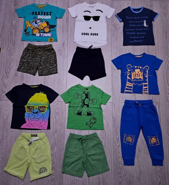 Boys Summer Clothes Bundle Age 2-3 Yrs Tops, Shorts