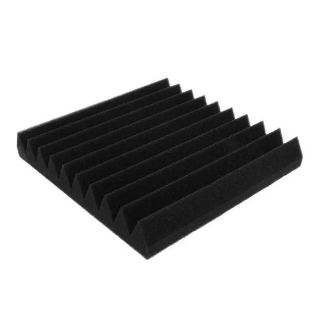 Studio Acoustic Foam Panel Soundproofing Wedge Wall Tiles 30 x 30cm Black