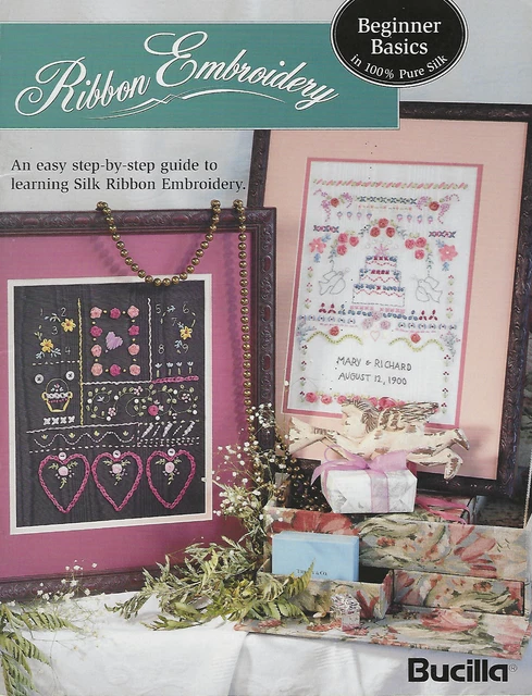 Folleto de bordado de cinta de seda 100 % SPure para principiantes de Bucilla