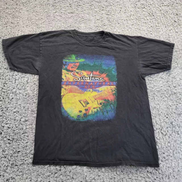 Carlos Santana Shirt Adult Large Black Supernatural 2019 Tour Music Concert Mens