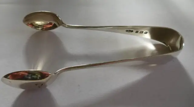 Pair of Antique Joseph Gloster Hallmarked Silver Sugar Tongs - 1915
