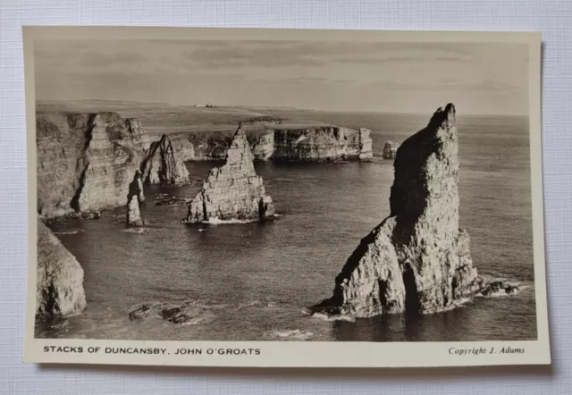 Real Photo Postcard - Stacks Of Duncansby John O'Groats J. Adams