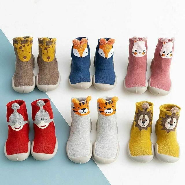 Kids Baby Girl Boys Toddler Anti-slip Slippers Socks Cotton Shoes Winter Warm UK