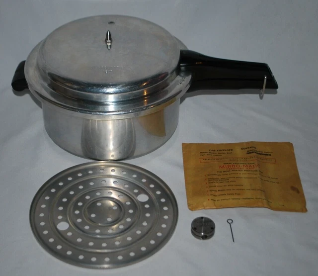 VINTAGE MIRROMATIC 6QUART Pressure Pan Cooker 396M Aluminum Made in