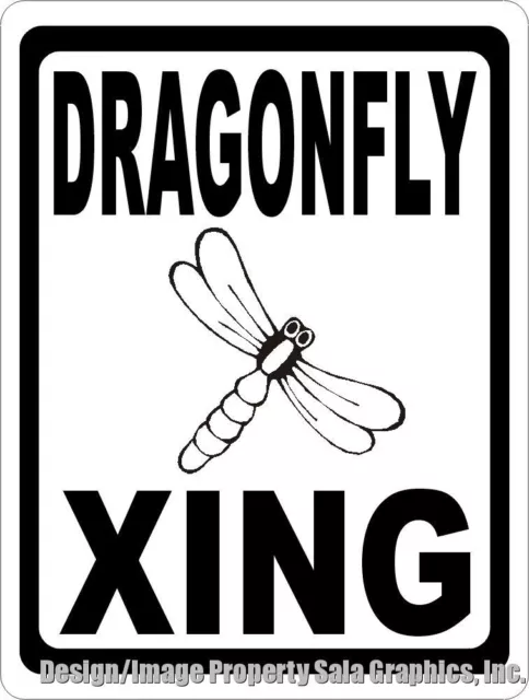 Dragonfly Xing Crossing Sign. Size Options. Gift Dragonflies Decor Xing