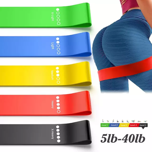 Latex Resistance Bands Fitness Set Rubber Loop Bands Strength Training Workout E