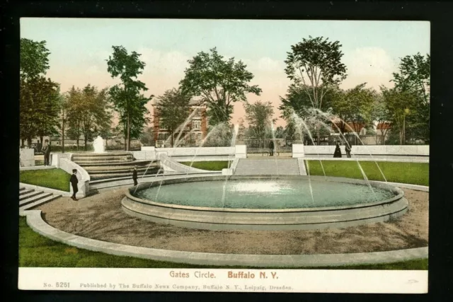 Buffalo, New York NY postcard Gates Circle Vintage Circa 1906