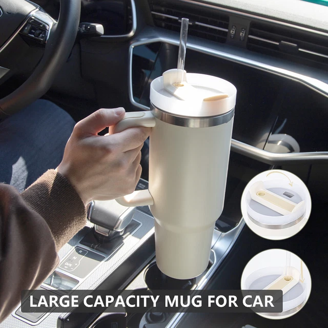 40 oz Stainless Steel Insulated Tumbler with Handle Straw Coffee Cup Travel Mug