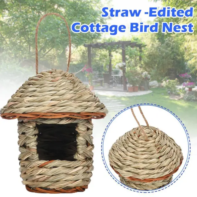Straw Bird's Nest Cage Outdoor Warm Bird Nest & Bird House Pet Products Decort; 2