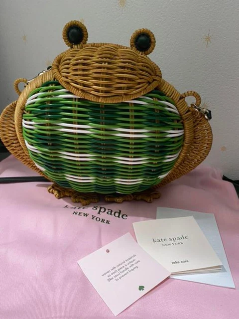 Kate Spade New York frog basket back wicker height 15cm Gusset 7cm width 18cm