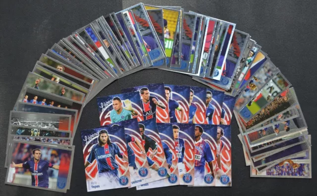 Lot de 68 sur 90 stickers et de 13 sur les 36 cartes PANINI FOOT 50 ans du PSG