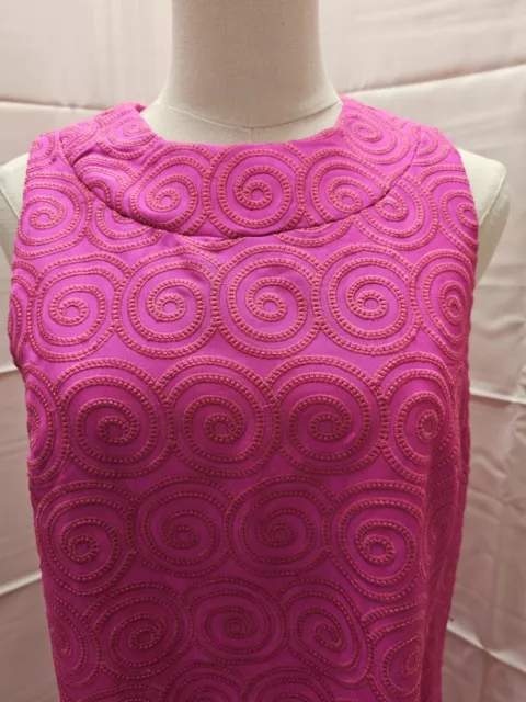 Alex Marie GEOMETRIC circle Hot Pink Shift Dress Womens 8