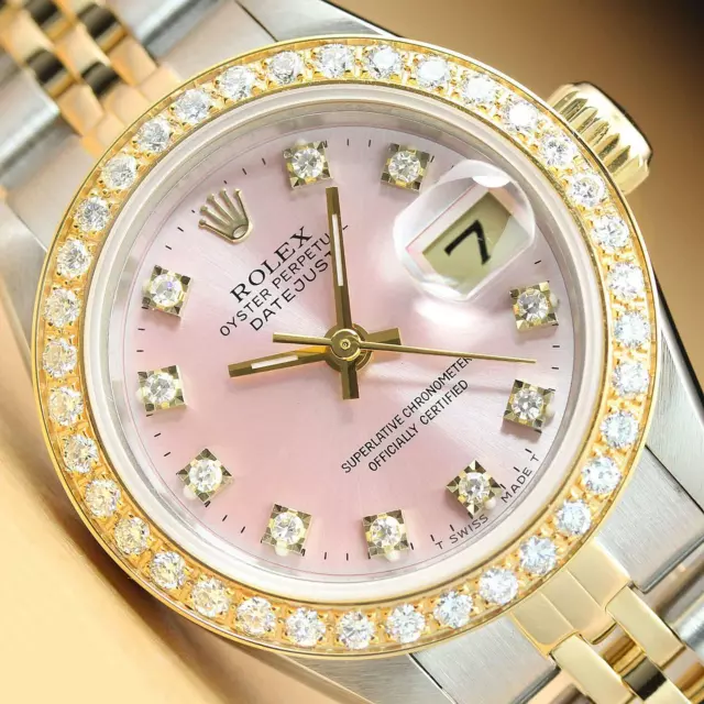 Rolex Donna Datejust Fabbrica Quadrante 18K Oro Giallo Diamante & Acciaio Watch