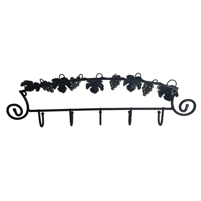 Cast Iron Grape Leaves Hooks Wall Mount Vintage Coat Rack Holder Hat hanger 22" 3