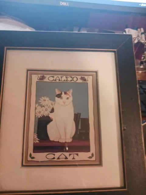 2 Vintage Framed Cat Pictures