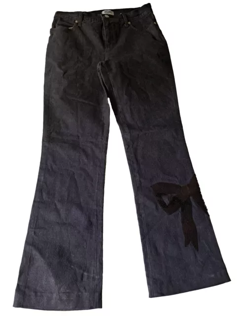 Moschino Jeans Neri Da Donna Tg 30 Applicazione Fiocco