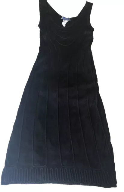 Thierry Mugler Couture 1990's Black Ribbed Sleeveless Vintage Dress 3