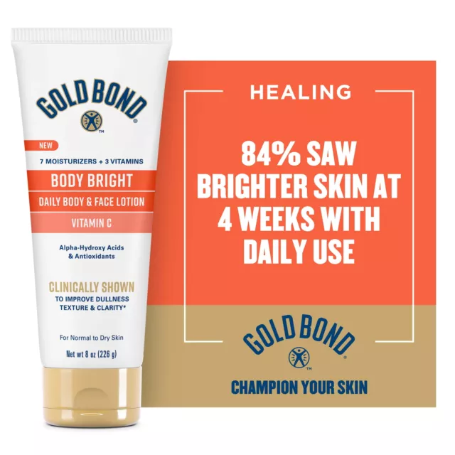 Gold Bond Body Bright Daily Body & Face Lotion with Vitamin C, 8 oz.