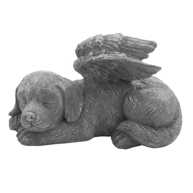 Dog Angel Pet Memorial Tombstone Marking  Statue, Resin, Stone Finish T3T64030