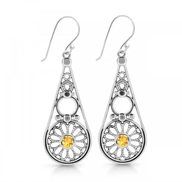 Sterling 925 Silver Earrings With Différents Pierres & Cz Pour Glamour Style