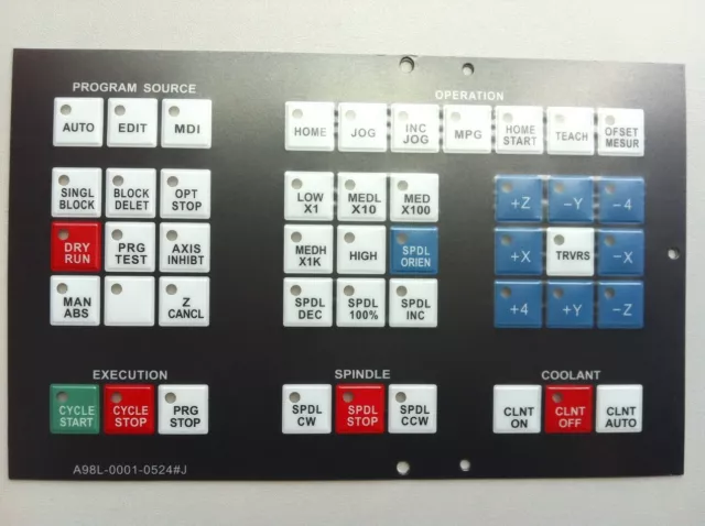 FANUC A98L-0001-0524#J Membrane Keysheet Keypad Keyboard A98L-0001-0524-J