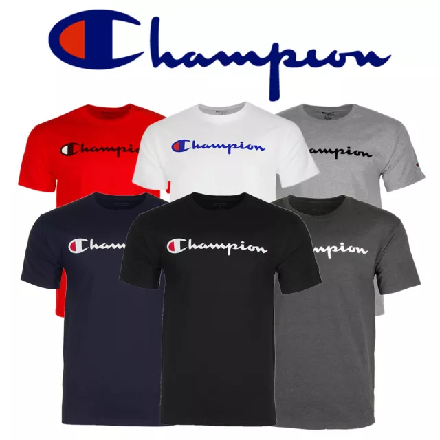 Champion Men's T-Shirt Short Sleeve Cotton Original Classic Jersey Script Logo
