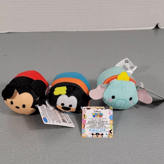 CLASSIC Disney TSUM TSUM- Mickey, Goofy, Dumbo- 3" Mini Plush LOT  NWTS