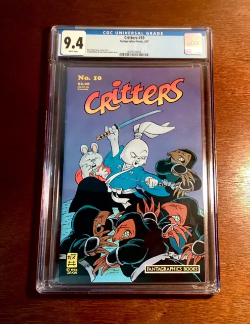Critters #10 Early Usagi Yojimbo Stan Sakai 1987 CGC 9.4 White Pages!