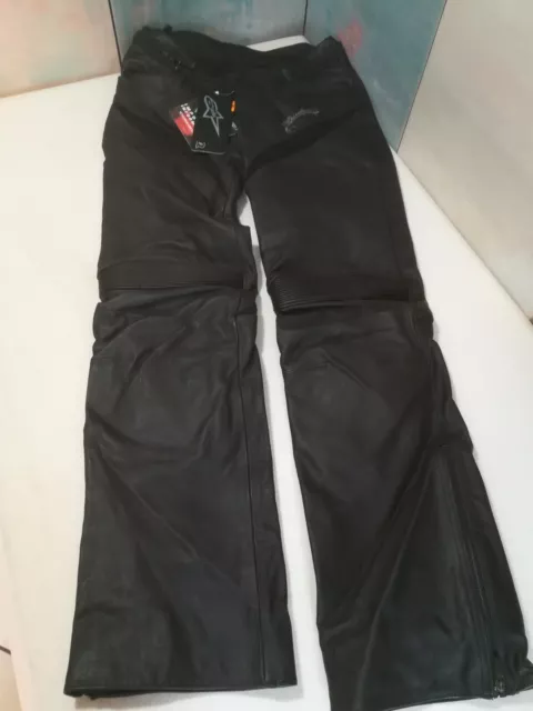 Pantalones Moto En Piel Alpinestars Tyla Señora Mujer Tamaño 46 Con Protecciones