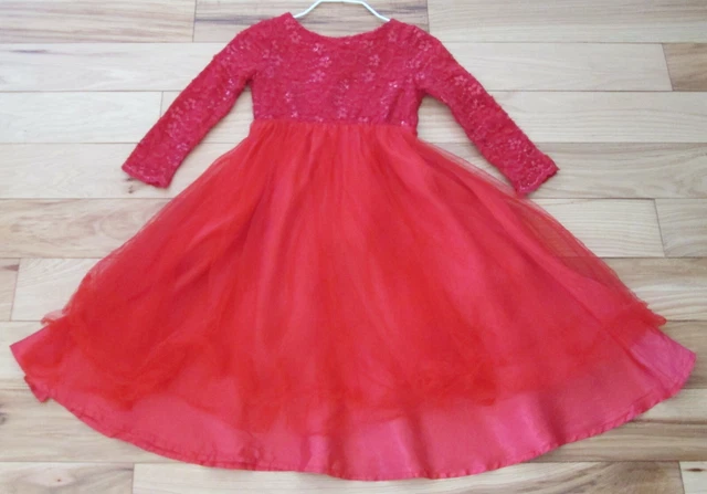Vintage Girls Storybook Heirlooms Fancy Sparkly L/S Crinoline Party Dress 3T