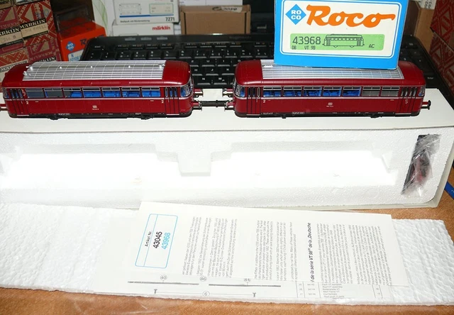 Bus Ferroviaire Roco H0 Avec Side-car - Époque 3 (1946-1970) - Modèles 43968 & 43969 (CA)
