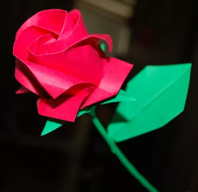 Origami Rose Paper flower Wedding Anniversary GIFT Valentine Birthday Bouquet