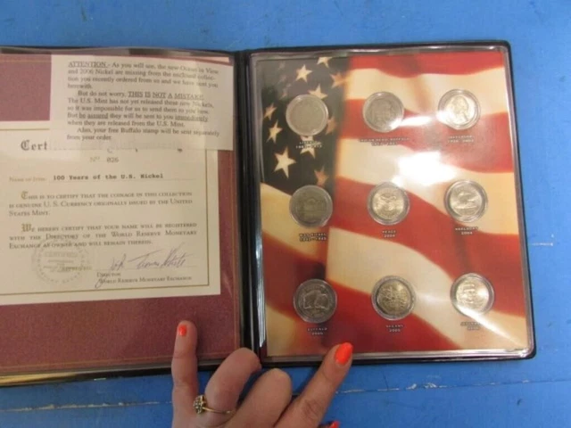 100 Years of American Nickels - 9 Coin Set from World Reserve Monetary Exchange
