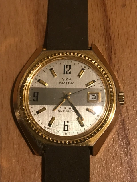 Montre Mécanique ZIM Homme Années 1957 - Mouvement 15 Rubis - Boîtier Acier 30mm - Bracelet Cuir Neuf - Occasion Fonctionnelle