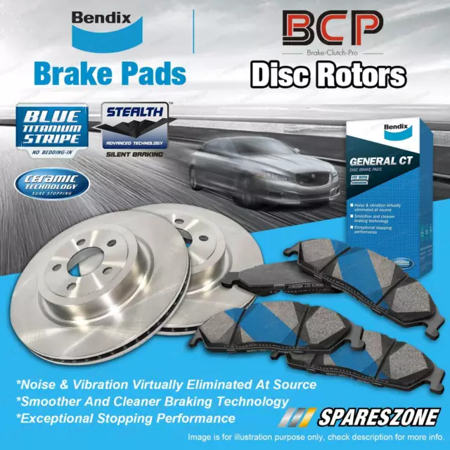 Rear BCP Rotors Bendix Brake Pads for Toyota Corolla ZRE152 ZRE182 ZRE153 ZWE186