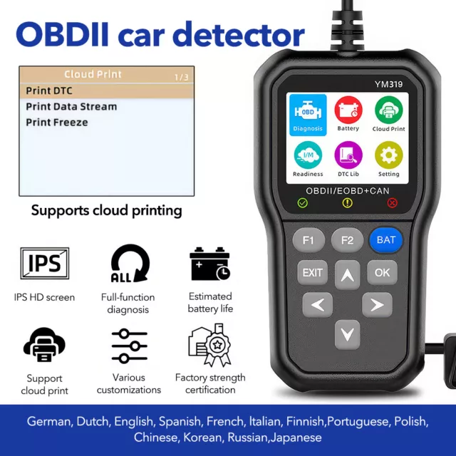OBD2 Scan Tool Car Scanner Check Engine Fault Detection Battery Life Detection