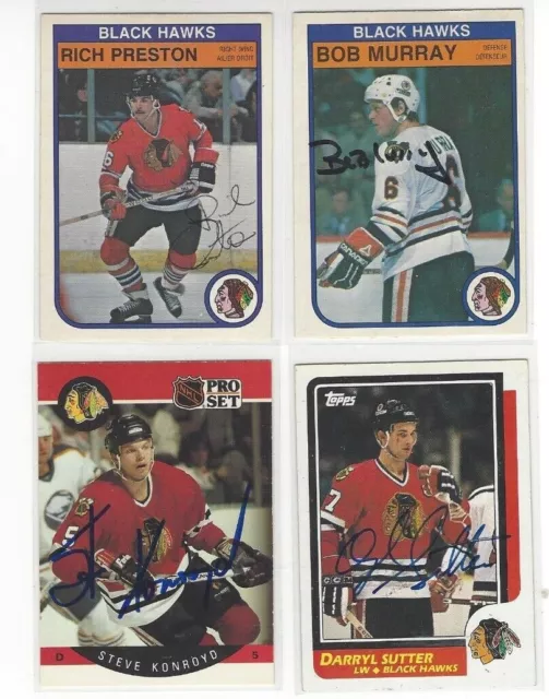 1986-87 Topps #49 Darryl Sutter  Signed Hockey Card Chicago Black Hawks